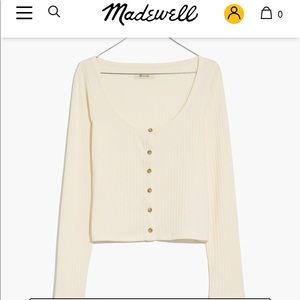 Madewell Ribbed Cardigan Cropped Tee